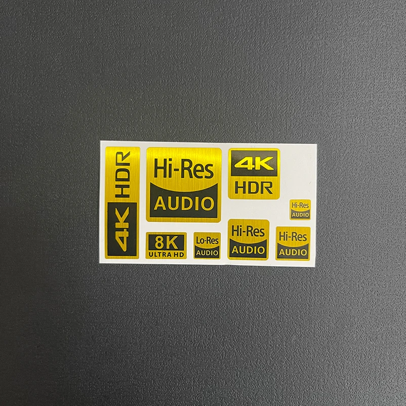 4K HDR Small Gold Label HD 8K Camera Camera Digital Player Display Decorative Faith DIY Headphone Sticker Spot