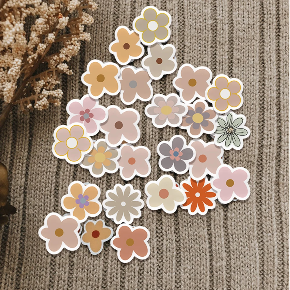 50/100pcs Vintage Boho Flower Mini Graffiti Stickers Decals Toy DIY  Suitcase Phone Laptop Bike Sticker 72 pages 27 22cm korean four seasons flower coloring book adult decompression graffiti painting line art draft