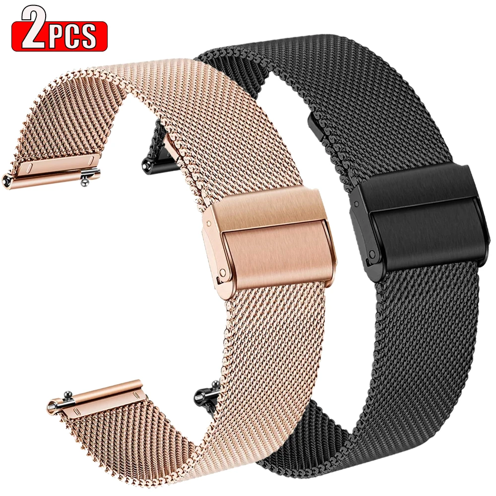 Elegant Milanese Mesh Loop Strap for Garmin Watches - 20mm/22mm Metal Band