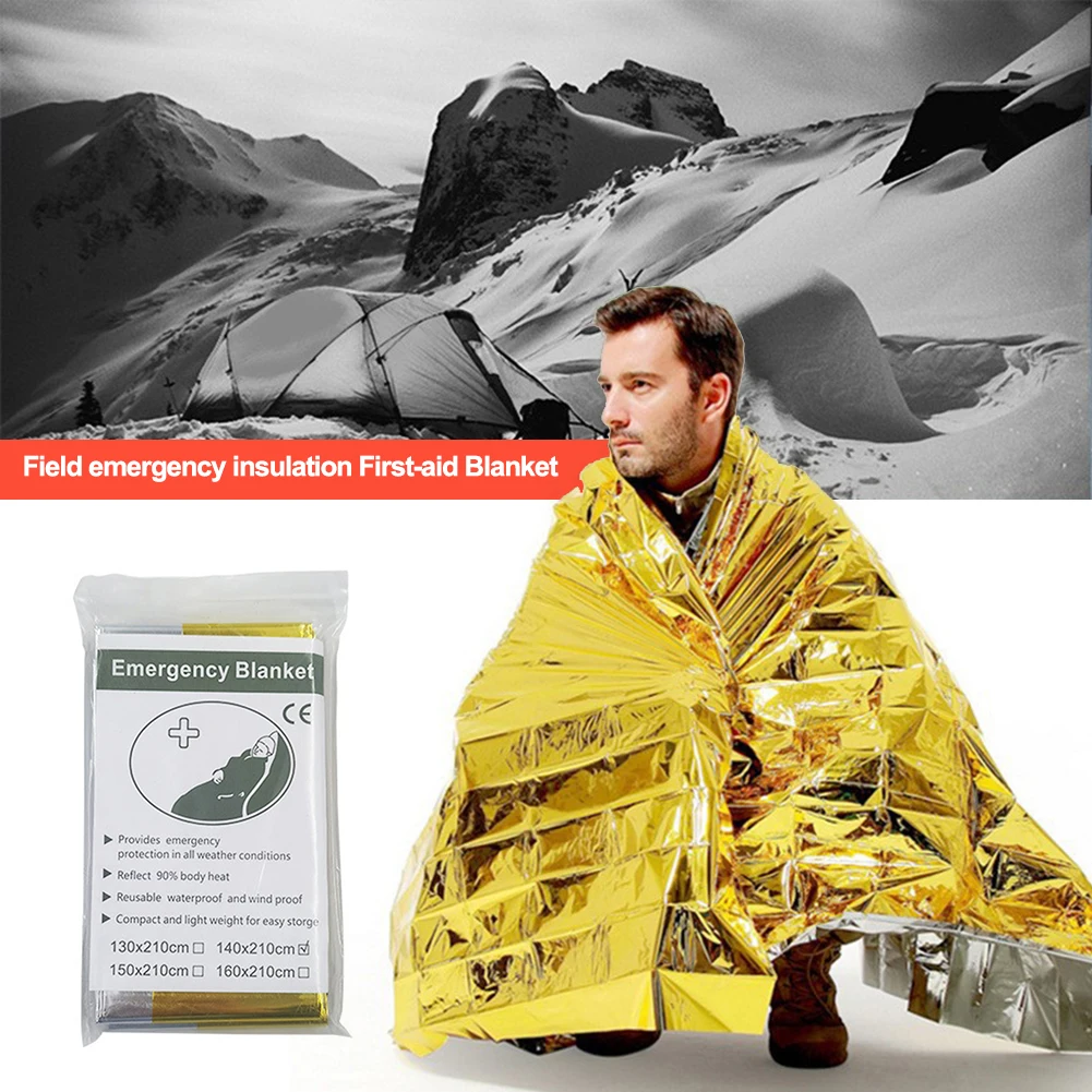 Emergency blanket 10-1PCS Thermal Windproof Outdoor Survive First Aid Military Rescue Kit Waterproof Foil Blanket Hiking Camping