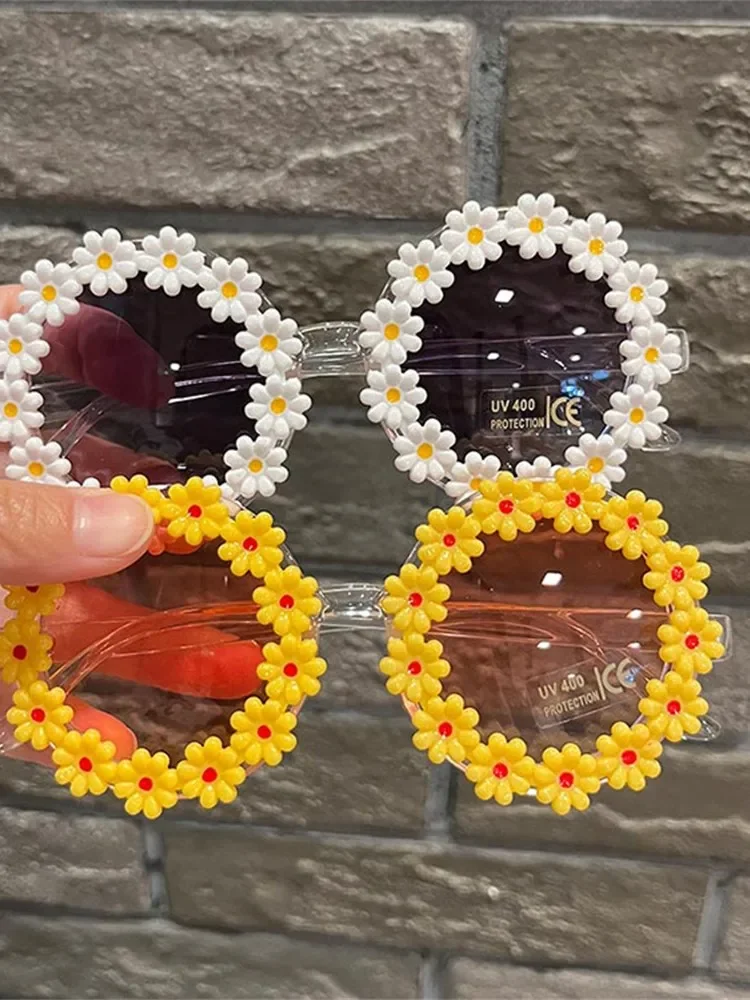 Sunglasses Round Flower Sunglasses for Girls Boys Baby Shades Glasses UV400 New Outdoor Sun Protection Eyewear