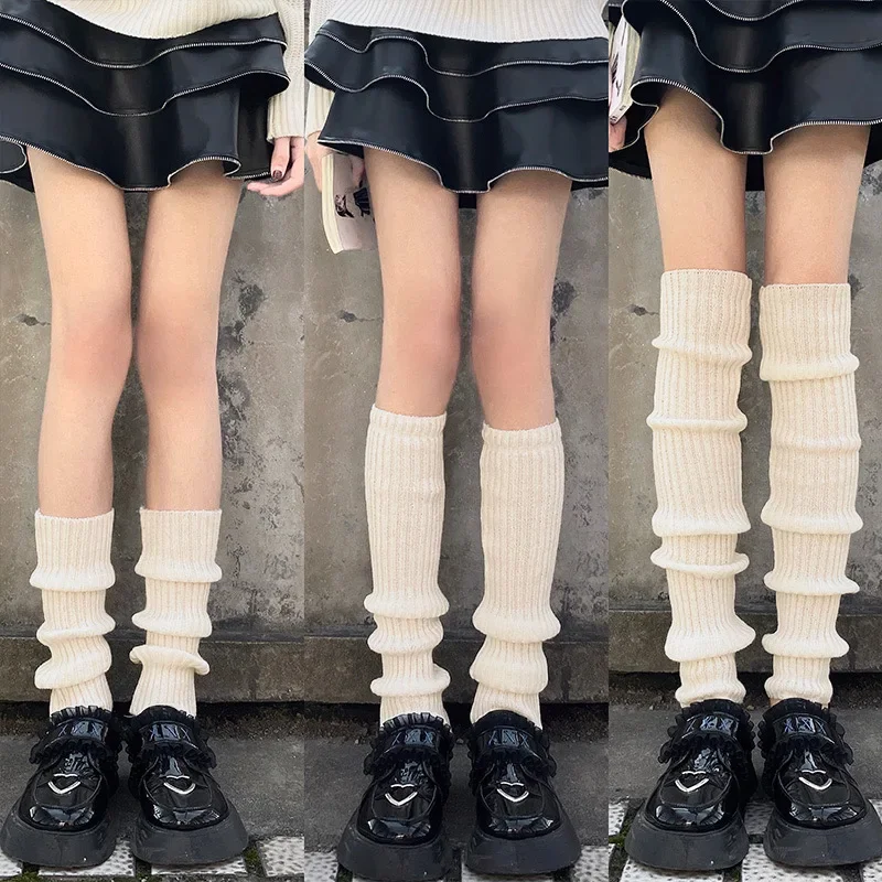 Chunky Knit Lolita Style Leg Warmers for Women - Cozy Autumn & Winter Accessories