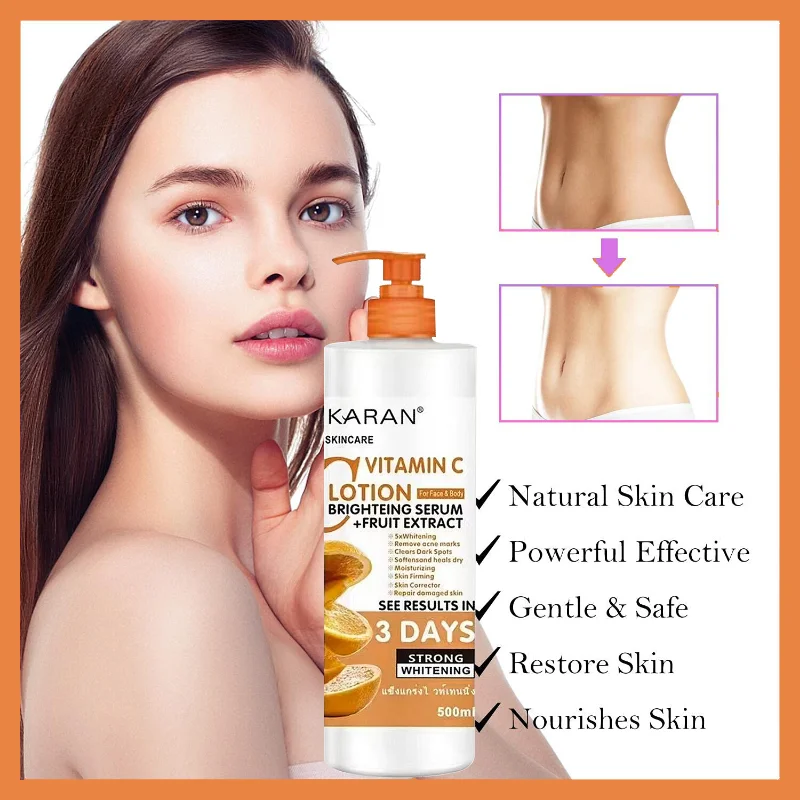3 Days STRONG WHITENING Cream VITAMIN C LOTION for Face Body BRIGHTEING