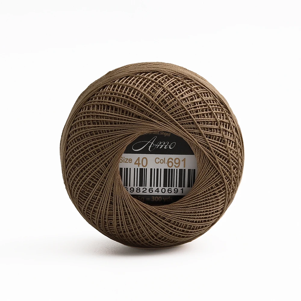 Premium 40-Size Double Mercerized Egyptian Cotton Crochet Thread – Perfect for Tatting Projects, 25g Ball, 300 Yards, Available in 56 Vibrant Colors