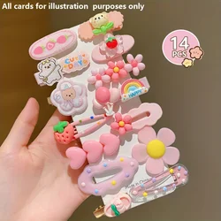 Chic Sweet Pink Hairpin Collection - Set of 14 Versatile Accessories (14 pieces)