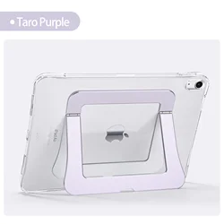 Acrylic Shockproof Stand Case with Multi - Angle Viewing and Magnetic Pencil Support - Air 4 5 6 7 (Taro Purple)