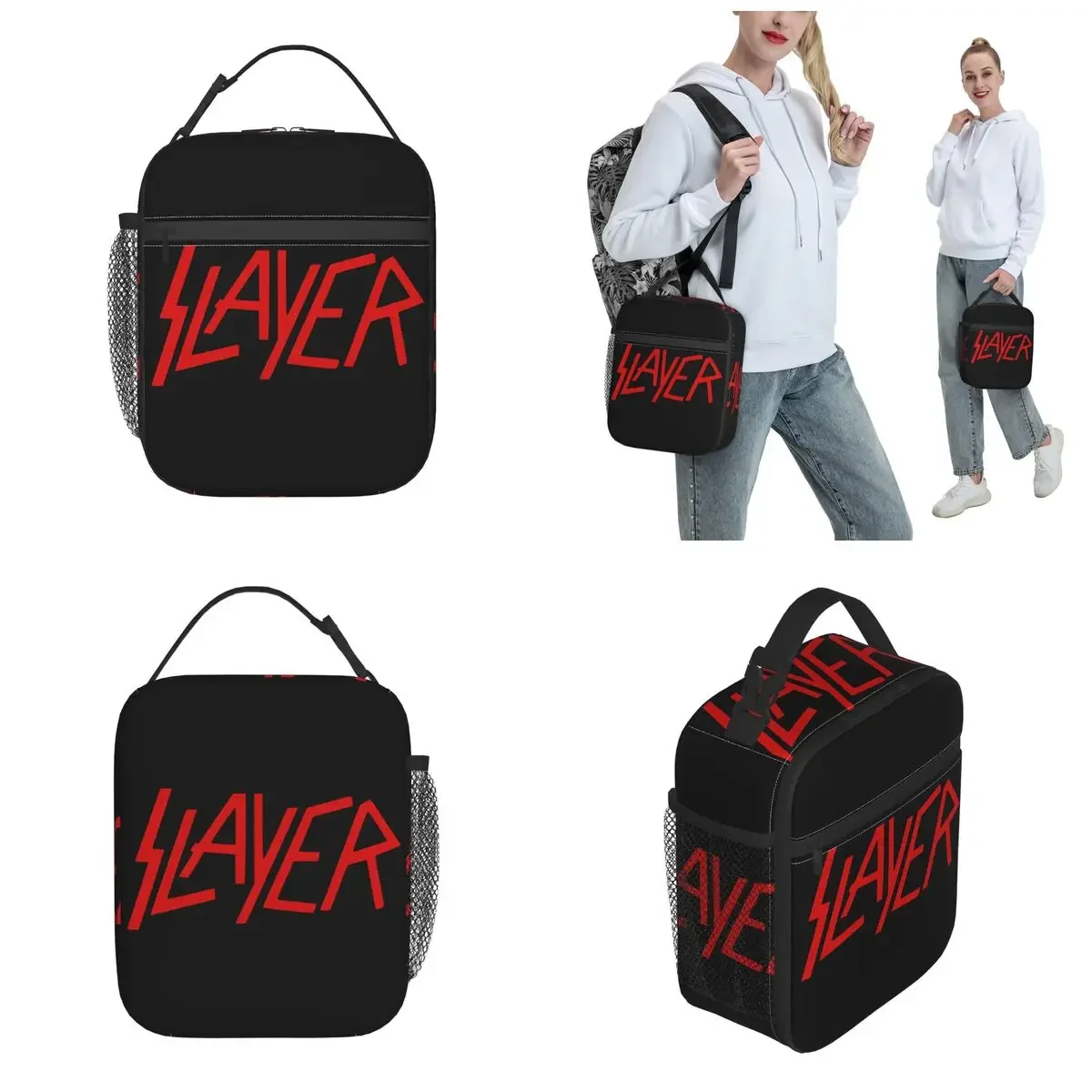 Slayers 로고 단열 도시락 가방, 보온 도시락 용기, 대형 도시락 토트, 남녀공용 학교 여행