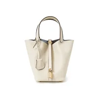 Sac seau en cuir véritable UNBOUND pour femme, en cuir de vachette pleine fleur Togo, sac à main de luxe pour mariage, sac fourre-tout minimaliste, élégant, pour les trajets quotidiens, nouveauté 6