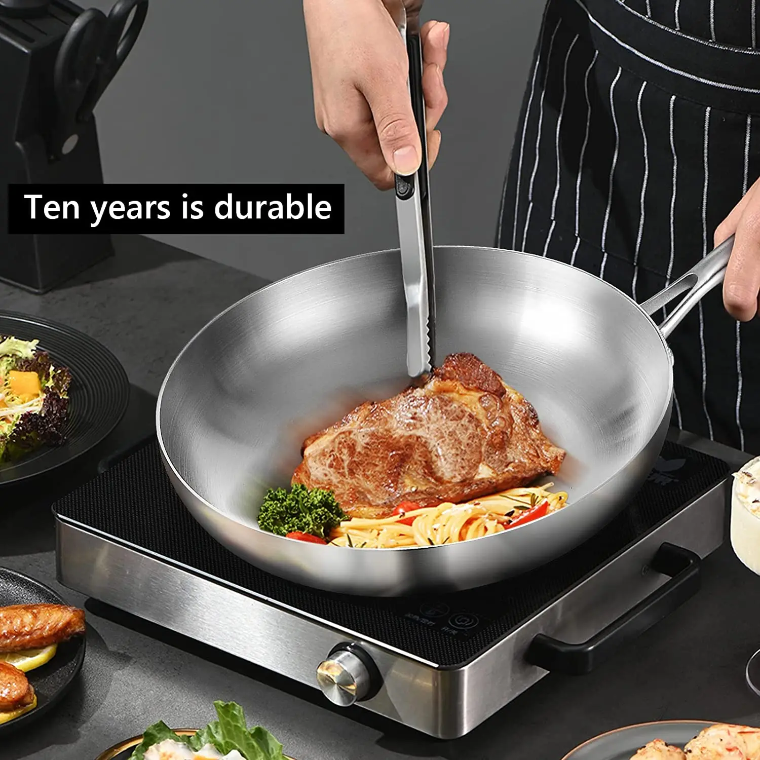 304 Stainless Steel Frying Pan Fried Steak Non Stick Pan