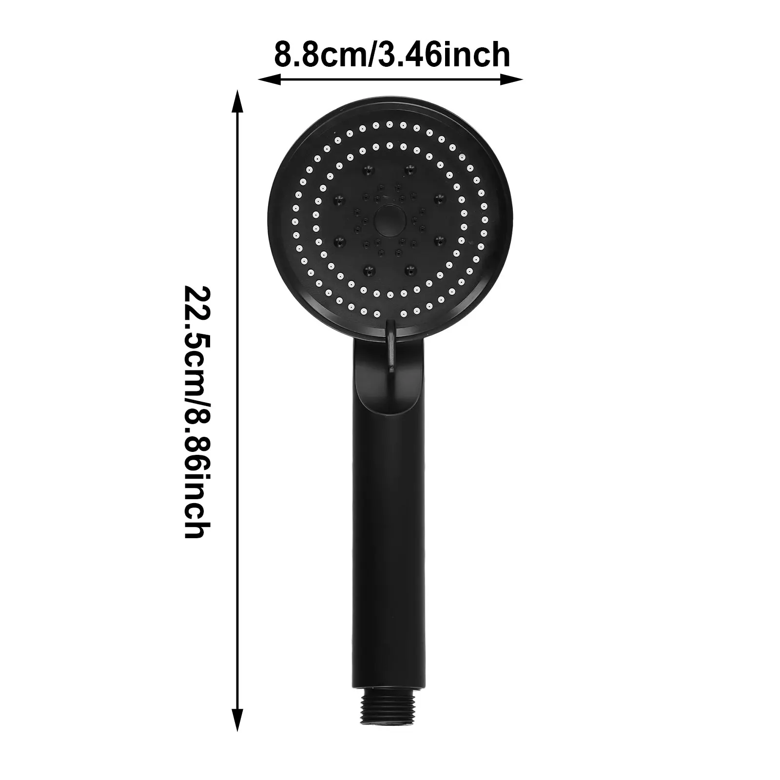 

Hand Hold Shower Head 5 Modes Adjustment Bathroom Black Hand Shower Head High Pressure Shower Head Set ABS Plastic