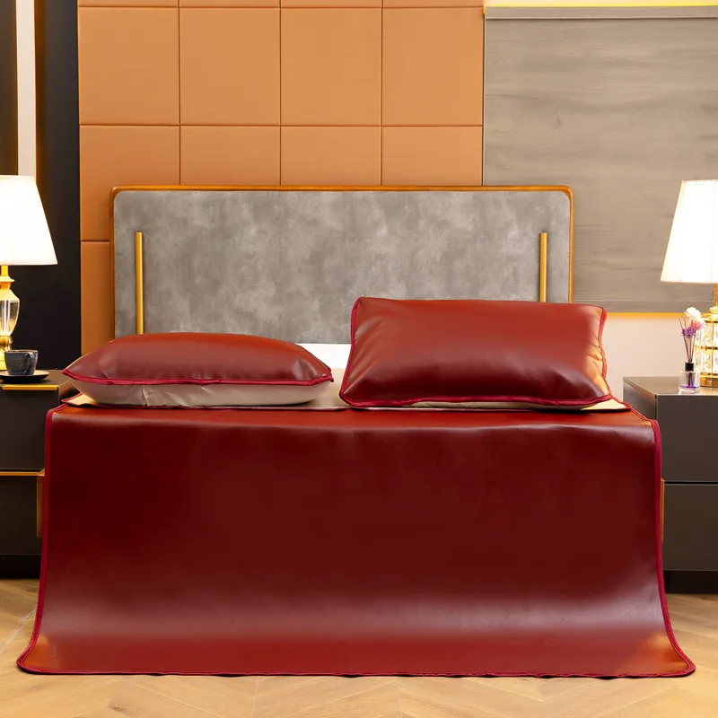 Summer Luxury Faux Leather Sheets Pu Leather Bed Sheets First Layer