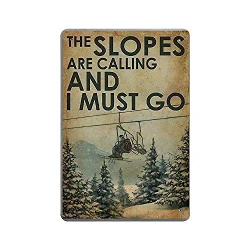 

Склоны звонят, и я должен пойти на стену, оловянный постер, винтажный декор для барбекю, ресторана, столовой, кафе, магазина