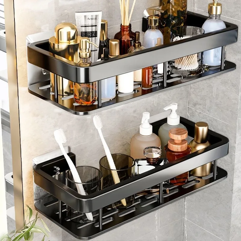 Description Picture 3 of itemBathroom Shelf No Drill Aluminum Alloy Shampoo Storage Rack Wall Mounted Toilet Shower Corner Shelves for Bathroom Accessories