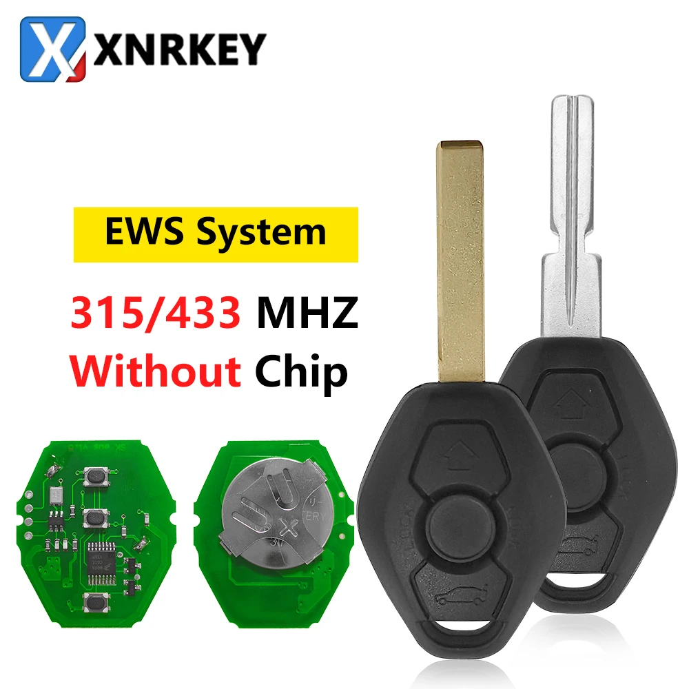Xnrkey 3 Tasto Chiave Remota 315/433 Mhz Hu58/Hu92 Lama Per Bmw 1 3 5 7 Serie E38 E39 E46 Ews Sistema Auto Chiave (Non Regolabile)