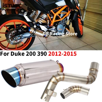 Slip On for KTM DUKE 200 DUKE 390 2012 2013 2014 2015 Motorcycle Exhaust Modified GP Middle Link pipe Muffler Espace Moto Racing