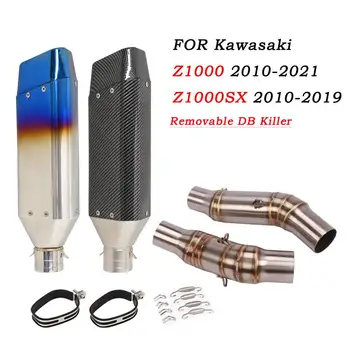 Exhaust Mid Pipe For Kawasaki Z1000 10-21 Z1000SX 10-19 Motorcycle Muffler Connect Tube With DB Killer left right Stainles Steel