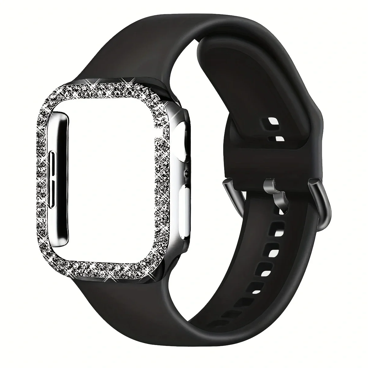 ตัวเลือกสินค้า สายซิลิโคนนุ่ม + เคสเพชร สำหรับ Apple Watch