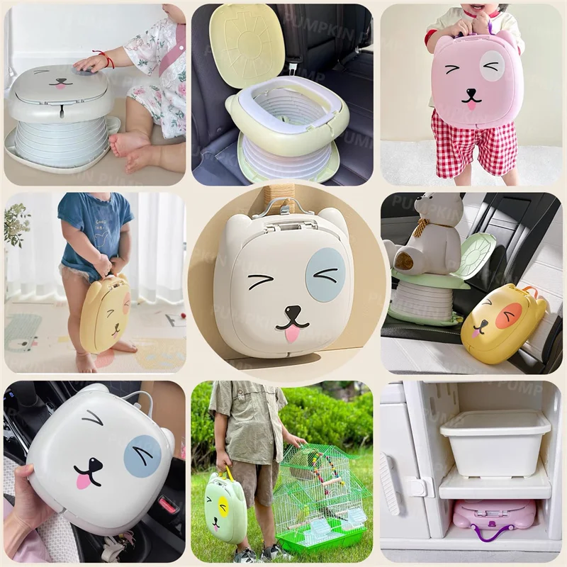 Children's folding toilet baby travel toilet portable children's potty car sealed anti-odor urinal folding toilet,portable toilet