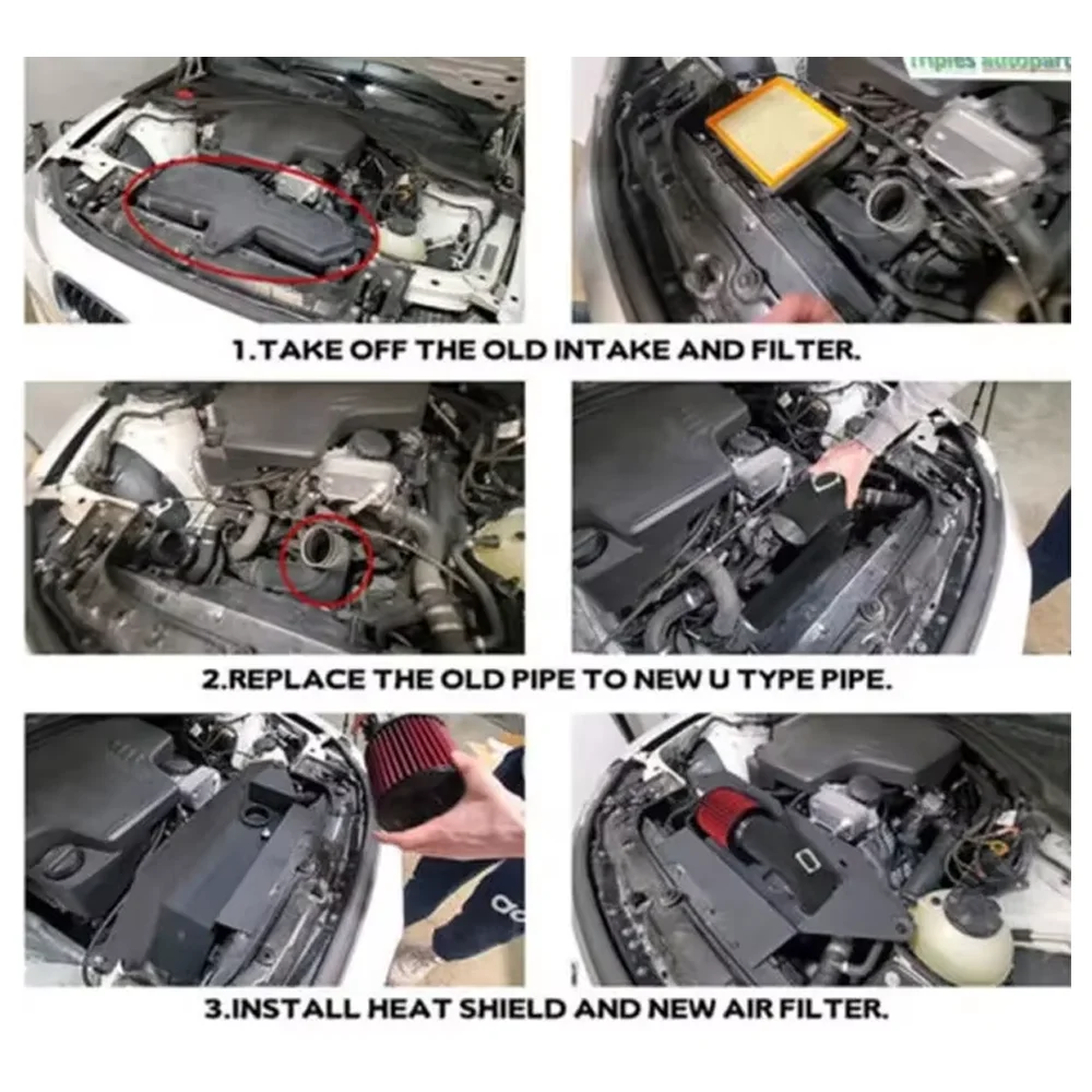 6063 Aluminum Cold Air Intake Pipe System Kit For 12-16 BMW F30 228i 320i 328i 420i 428i 2.0T Car Engine Parts Accessories