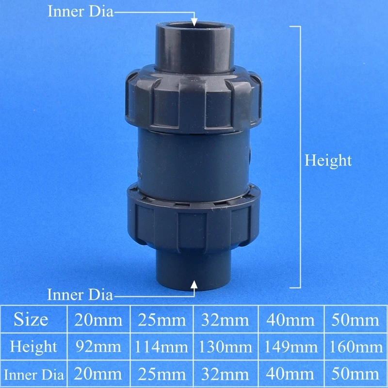 I.D 20~50mm UPVC Flip Plate Check Valve Aquarium Fish Tank Water Delivery One Way Valve Garden Irrigation Water Pipe Fitting