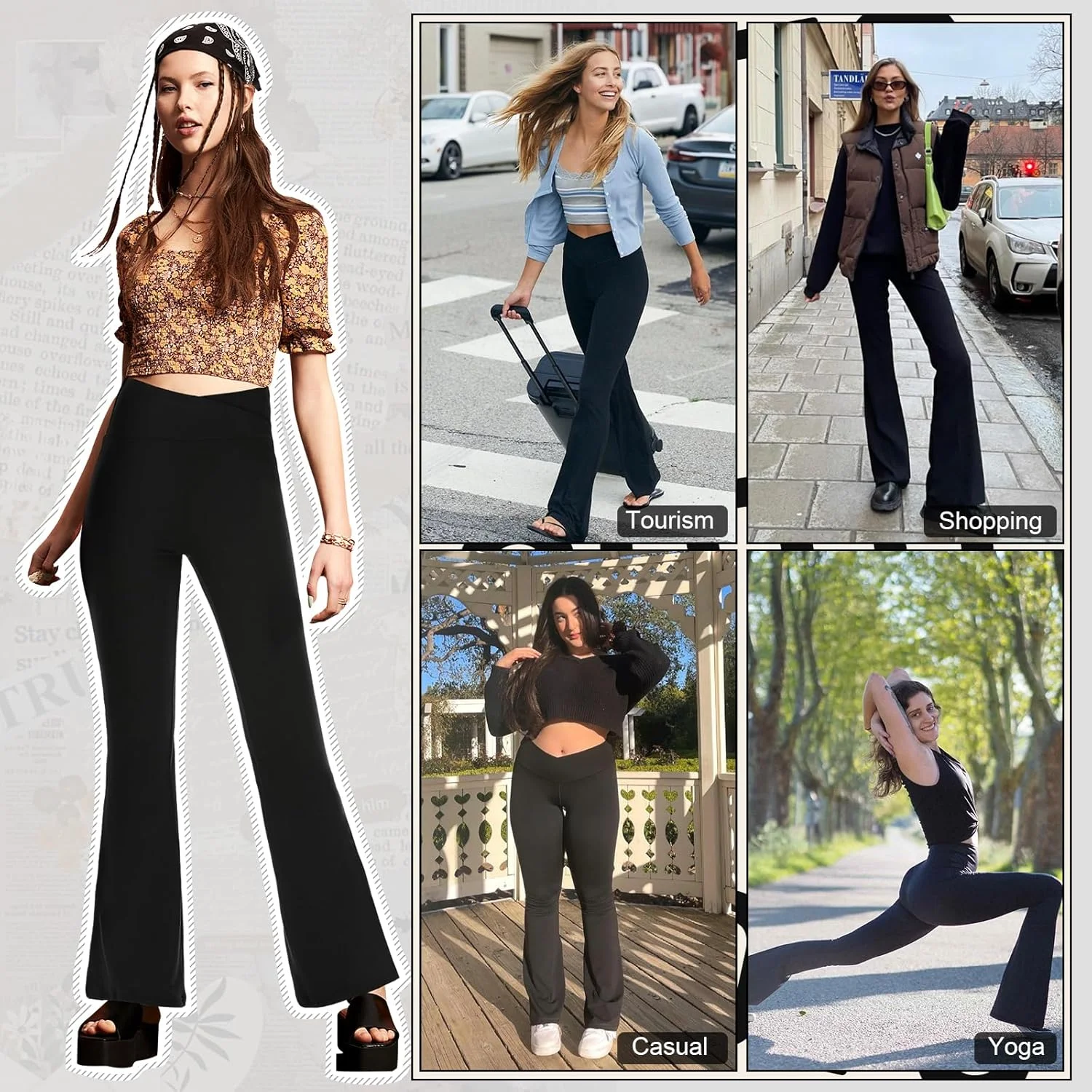 Yoga broek met hoge taille voor dames bootcut sportlegging_voghion.com