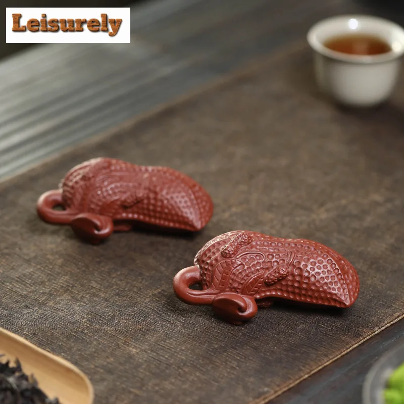 Peanut Pendant Purple Clay Longevity Fruit Tea Pet Elegant Lucky Model Tea Figurine Play Toys Tea Statue Ornaments Supplies Gift