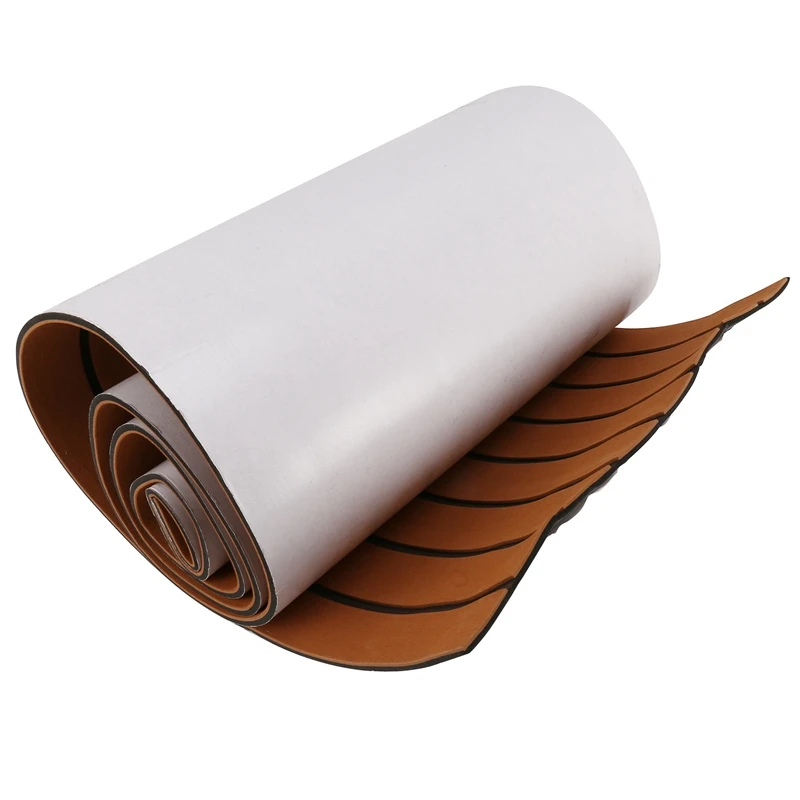 

Foam Teak Decking EVA Foam Marine Flooring Faux Boat Decking Sheet Accessories Marine Brown Black 450X2400x6mm