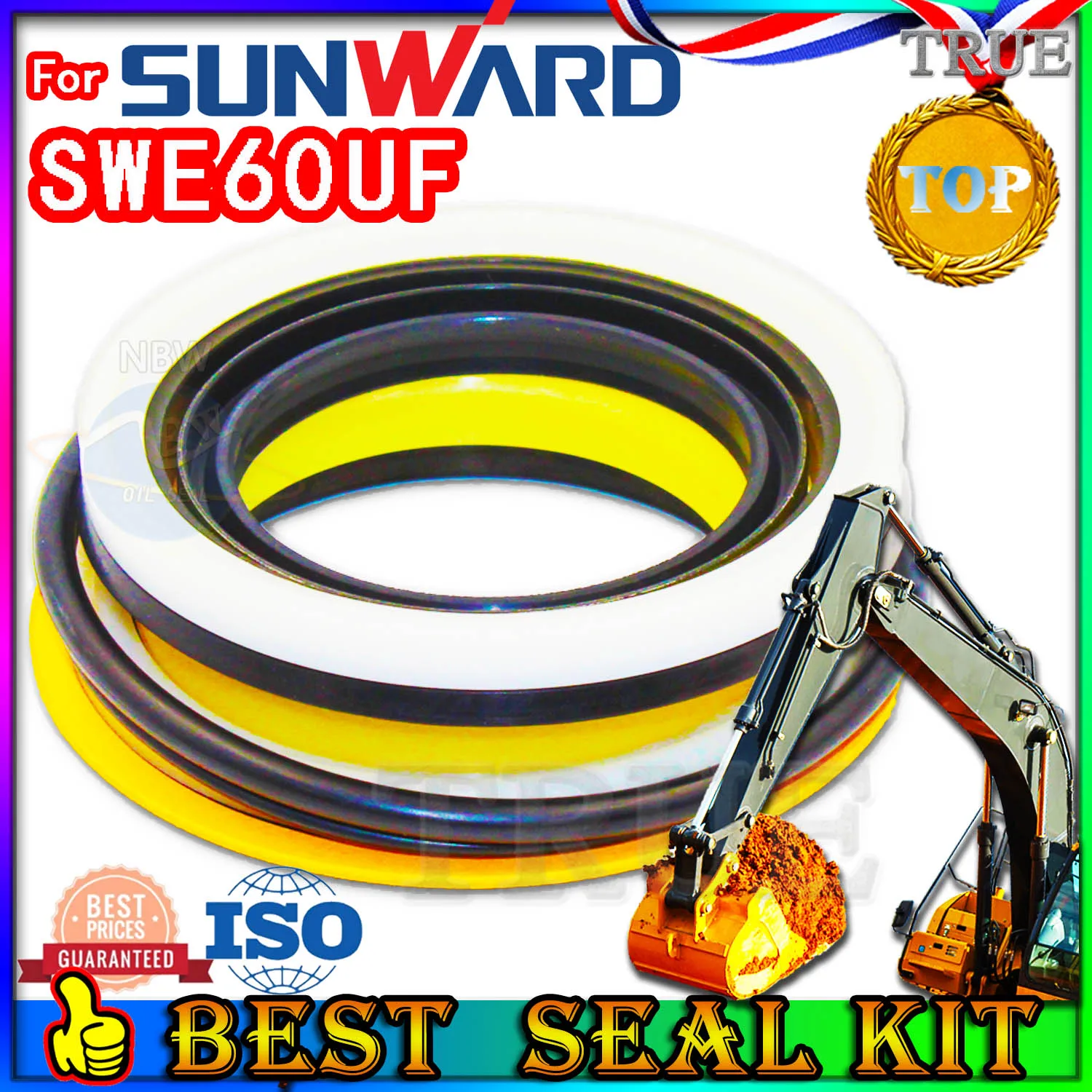 

For Sunward SWE60UF Oil Seal Repair Kit Boom Arm Bucket Excavator Hydraulic Cylinder Fix Best Reliable Mend proof Center Swivel