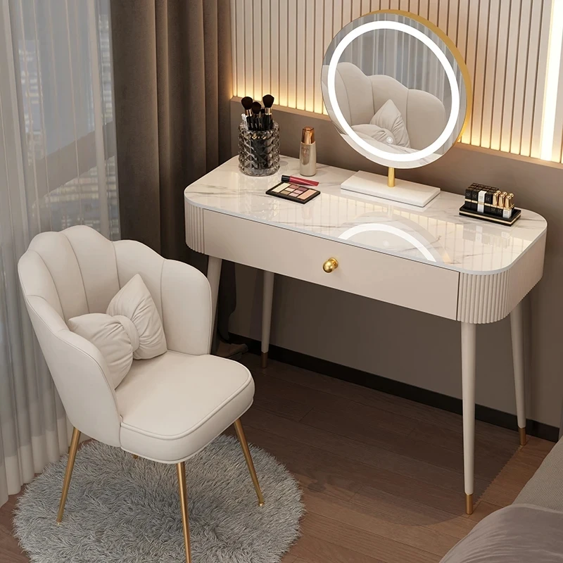 

Luxury Nordic Dressing Table Drawer White Bedroom Dresser Comfortable Stool Penteadeira De Maquiagem Decoration Accessories