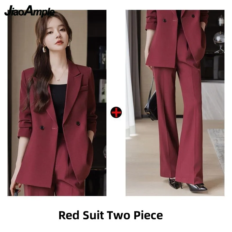 Women's Autumn New Chic Professional Suit Jacket Matching Set Korean Elegant Casual Blazers Coat Pants Two Piece Female Clothing