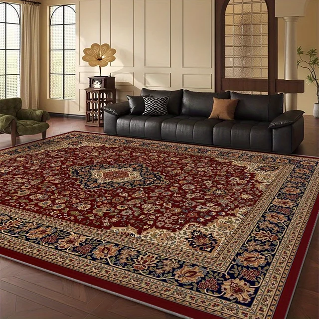 Floral Geometric Velvet Rug 2