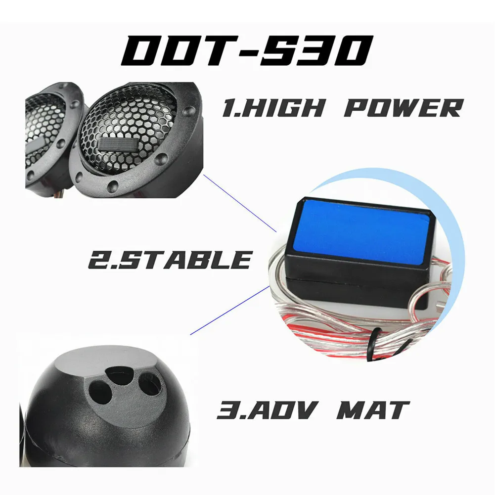 자동차 스피커 트위터 액세서리 4옴 4000Hz-26Khz 밸런스드 블랙 카 오디오 DDT-S30 소프트 돔 1개 2.5CM 1인치 360W