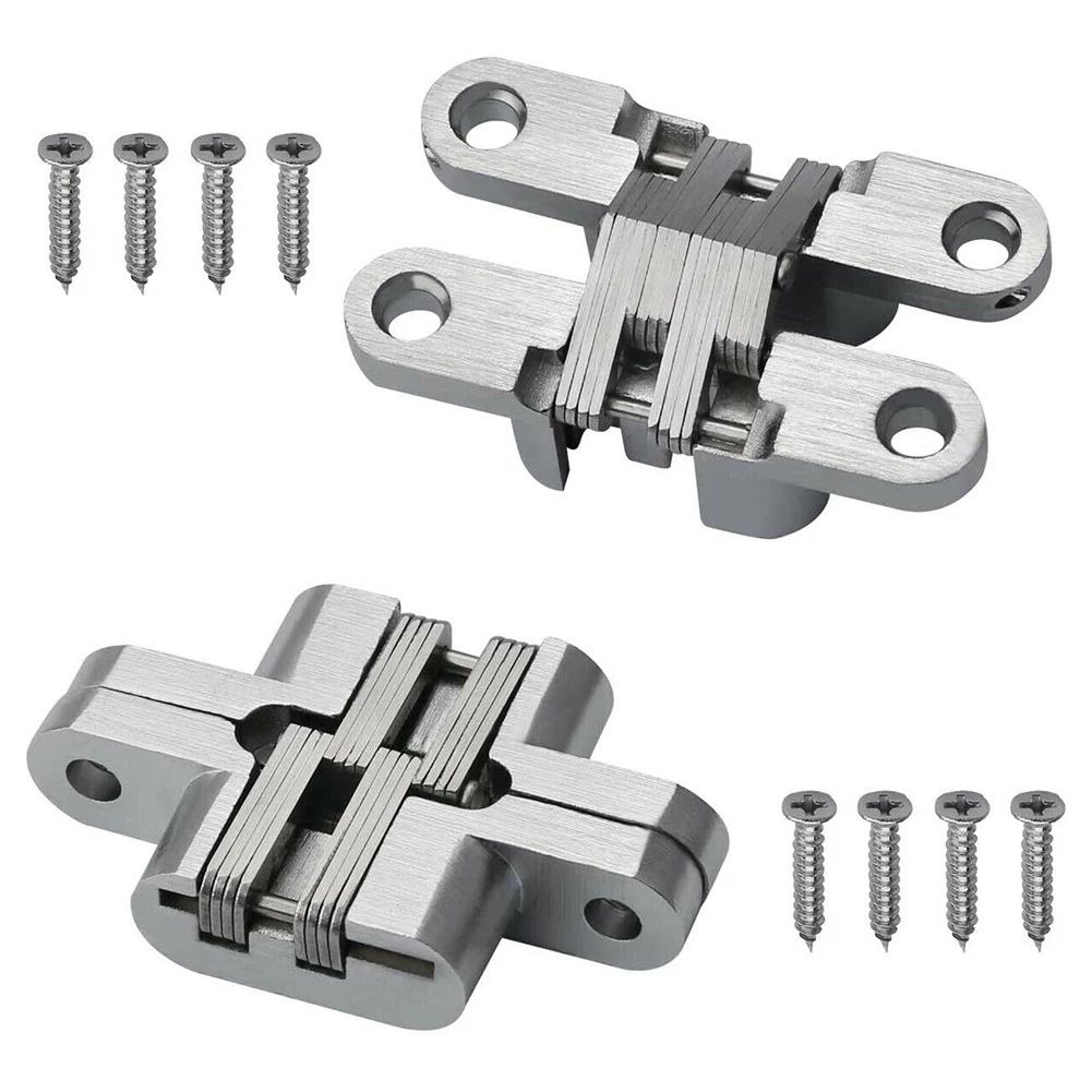 2pcsConcealedHingeFoldingDoorHingesWooden180DegreeInvisible