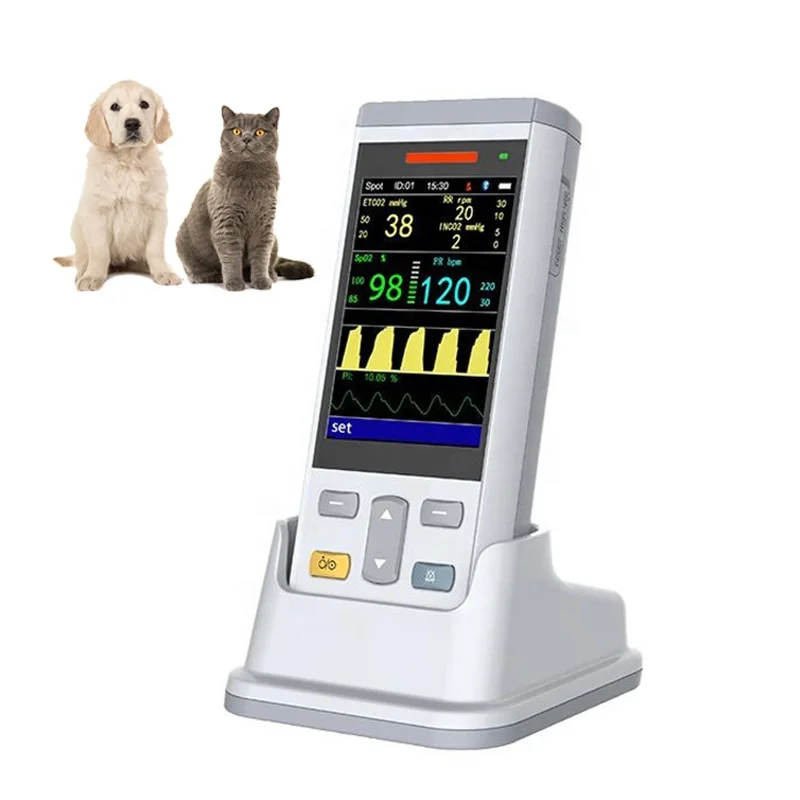 

Veterinary Multiparameter Vital Signs Portable Pet Oximeter Etco2 Veterinary Monitor ECG Handheld Animal Pulse Oximeter