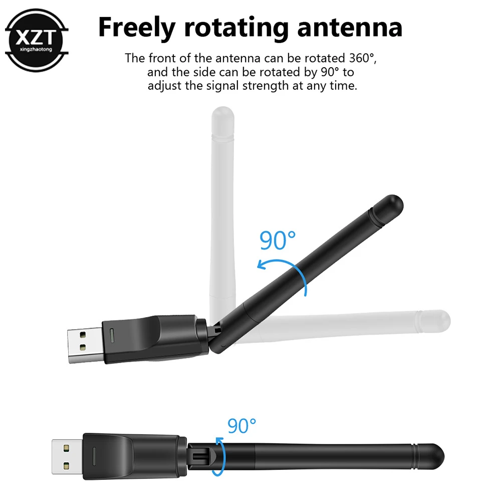 150Mbps 무선 네트워크 카드 미니 USB 와이파이 어댑터, LAN 와이파이 수신기 동글 안테나 802.11 b/g/n, PC 윈도우용