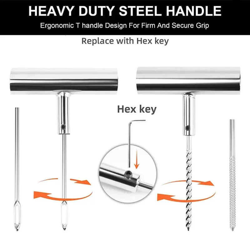 Car Repair Tools 57pcs Car Tire Repair Kit Studding Tool Set Auto Bike Motorcycle Puncture Plug