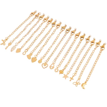 10pcs 스테인리스 스틸 랍스터 걸쇠 커넥터, 확장 익스텐션 테일 체인, 쥬얼리 제작, 팔찌 목걸이, 조사 용품