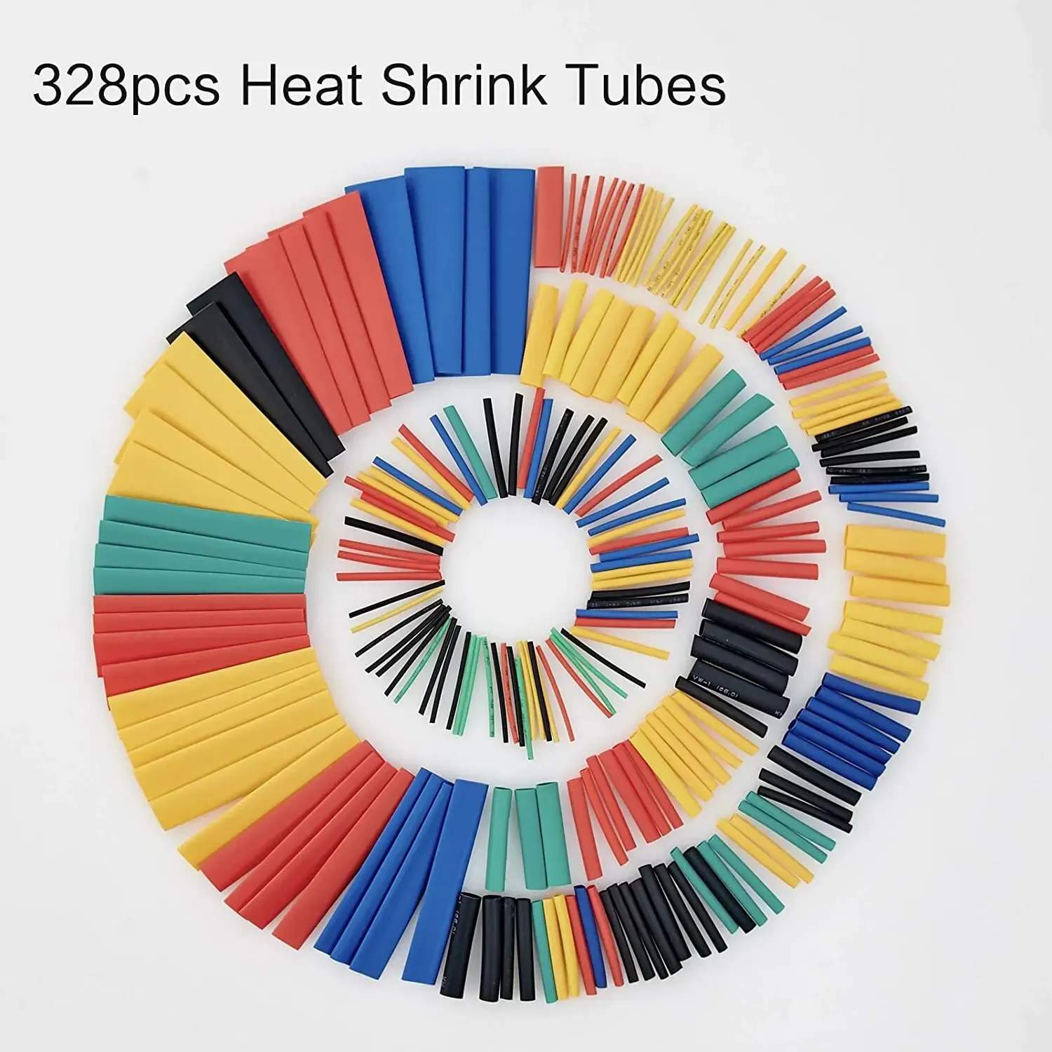 Heat Shrink Tubing 164/328PCS 2:1 Wire Cable Wrap Assortment Electric Insulation Tube Kit 5 Color 8 Size