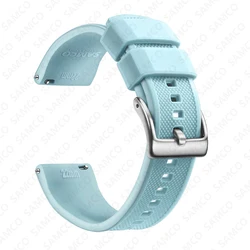 Enhanced Quick Release Silicone Watch Strap - Premium Rubber Band Replacement - 22mm (Powder Blue 1)
