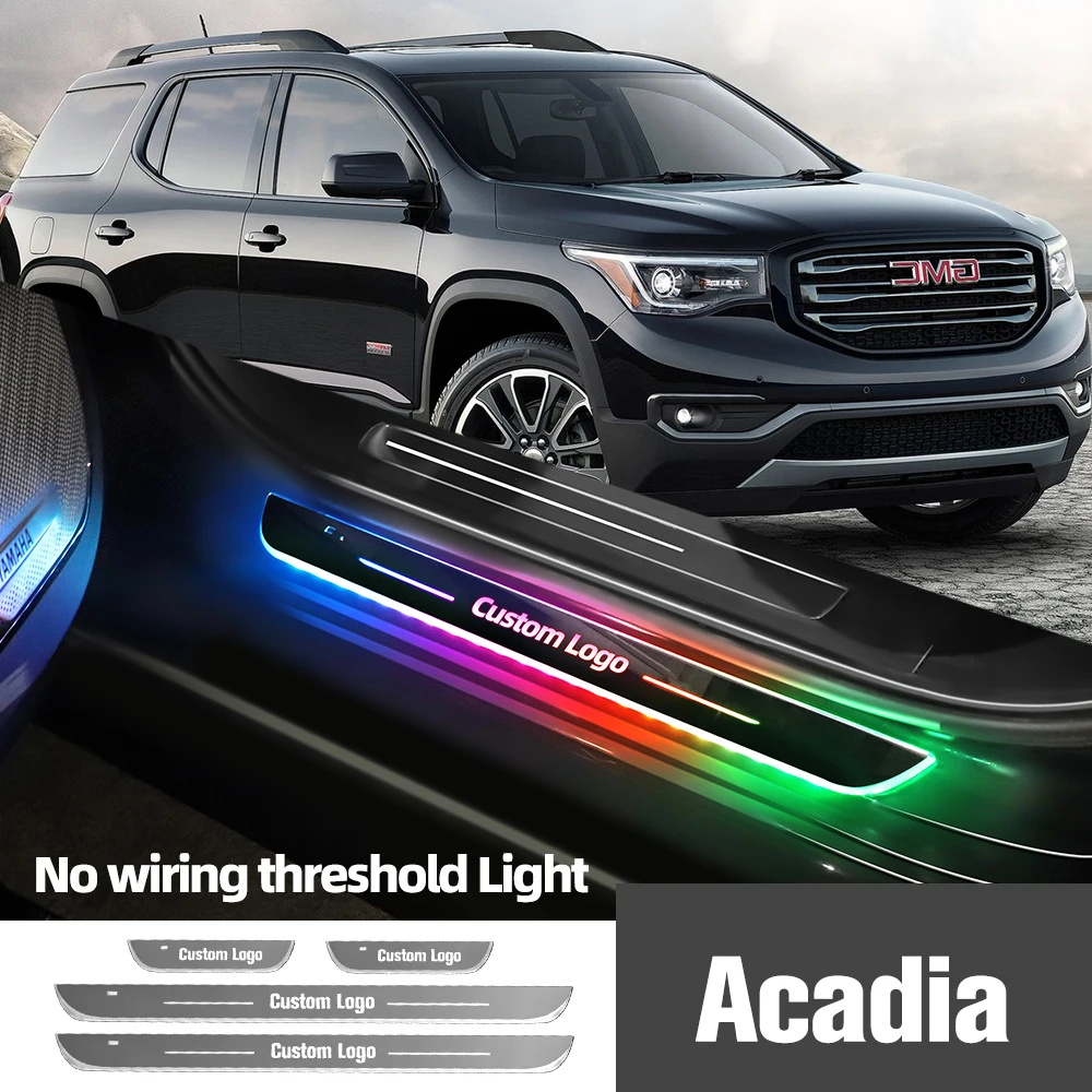 

For GMC Acadia 2007-2020 2015 2016 2018 2019 Car Door Sill Light Customized Logo LED Welcome Threshold Pedal Lamp Accessories