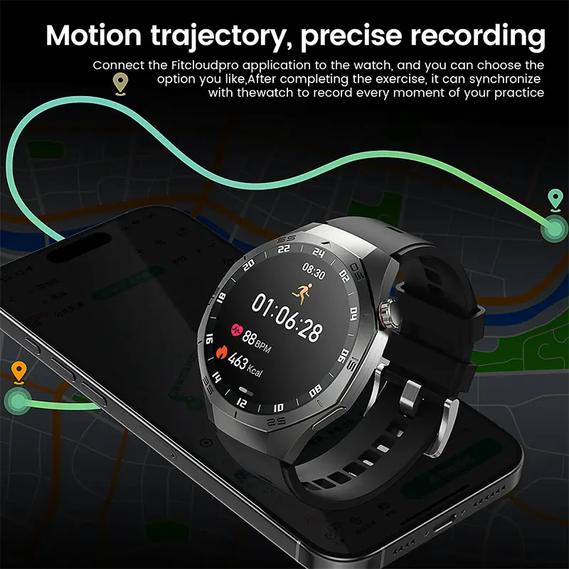 2025New For Android and ios Smart Watch Men AMOLED Screen GPS Motion trajectory Heart Rate Bluetooth Calls SmartWatch Waterproof - Image 5