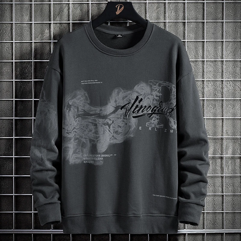 

2022 Sweatshirts Men Round Neck Fashion Streetwear Hoodie Harajuku Printed Pullover Casual Tops Plus Size Mens Sweatshirt 5XL