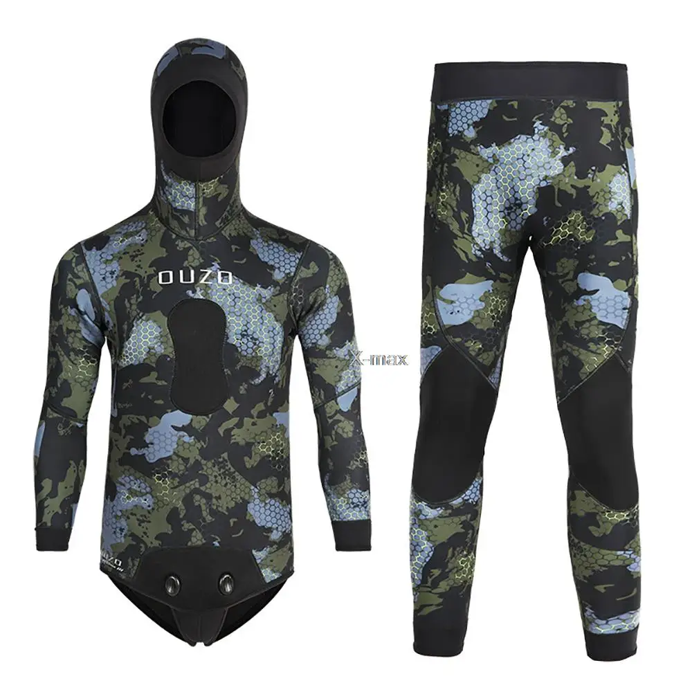 Pieces Neoprene Wetsuit 5mm Camouflage Long Sleeve Fission