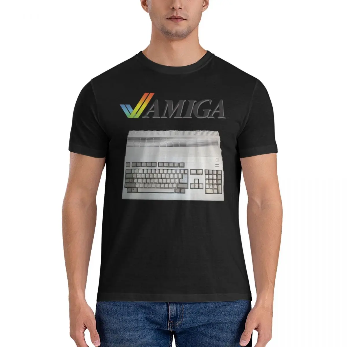 Computer Amiga 80S Nerd Magliette Da Uomo A 16 Bit Commodore Amiga 500 Maglietta Casual T-Shirt Girocollo Manica Corta In Puro Cotone