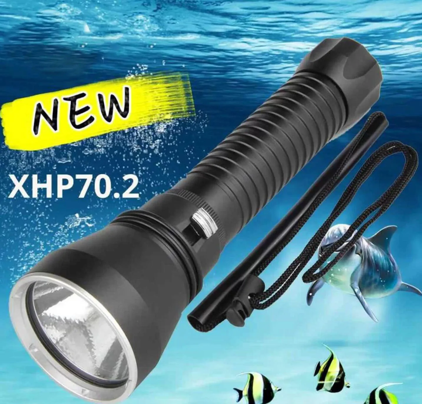 Linterna de buceo XHP70.2 LED, luz amarilla, impermeable, para pesca  submarina, para caza| | - AliExpress