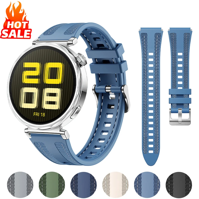 Premium 18mm Nylon and Silicone Watch Strap Bracelet