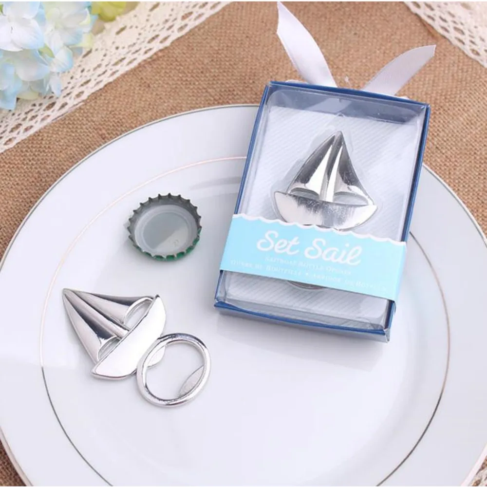 

200pcs Sailboat Bottle Opener Wedding Bridal Shower Favor Party Gifts Metal Beer Openers Abridores De Cerveza