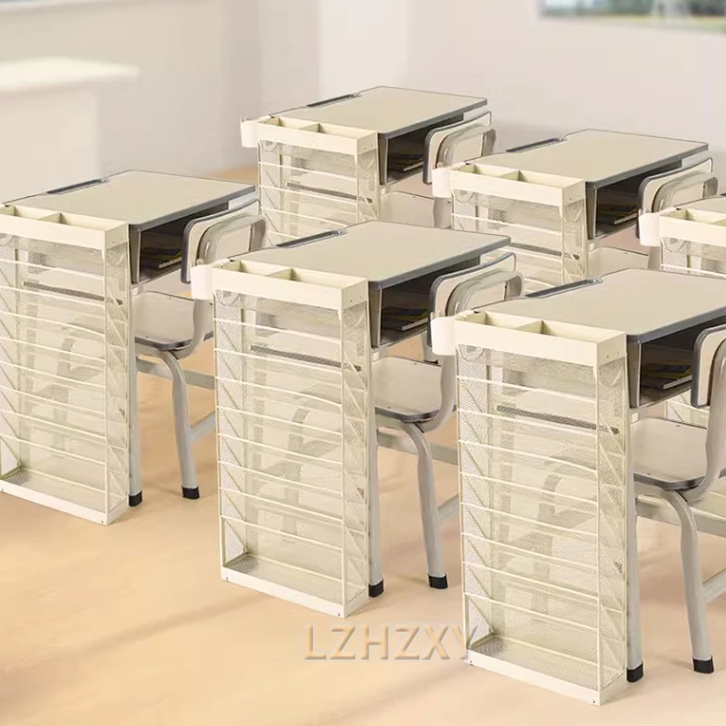 Movable Bookshelf Cart 8 Layers Large Capacity Table Side Bookcase Floor Book Rack With Drawer Wheels For Library School Student