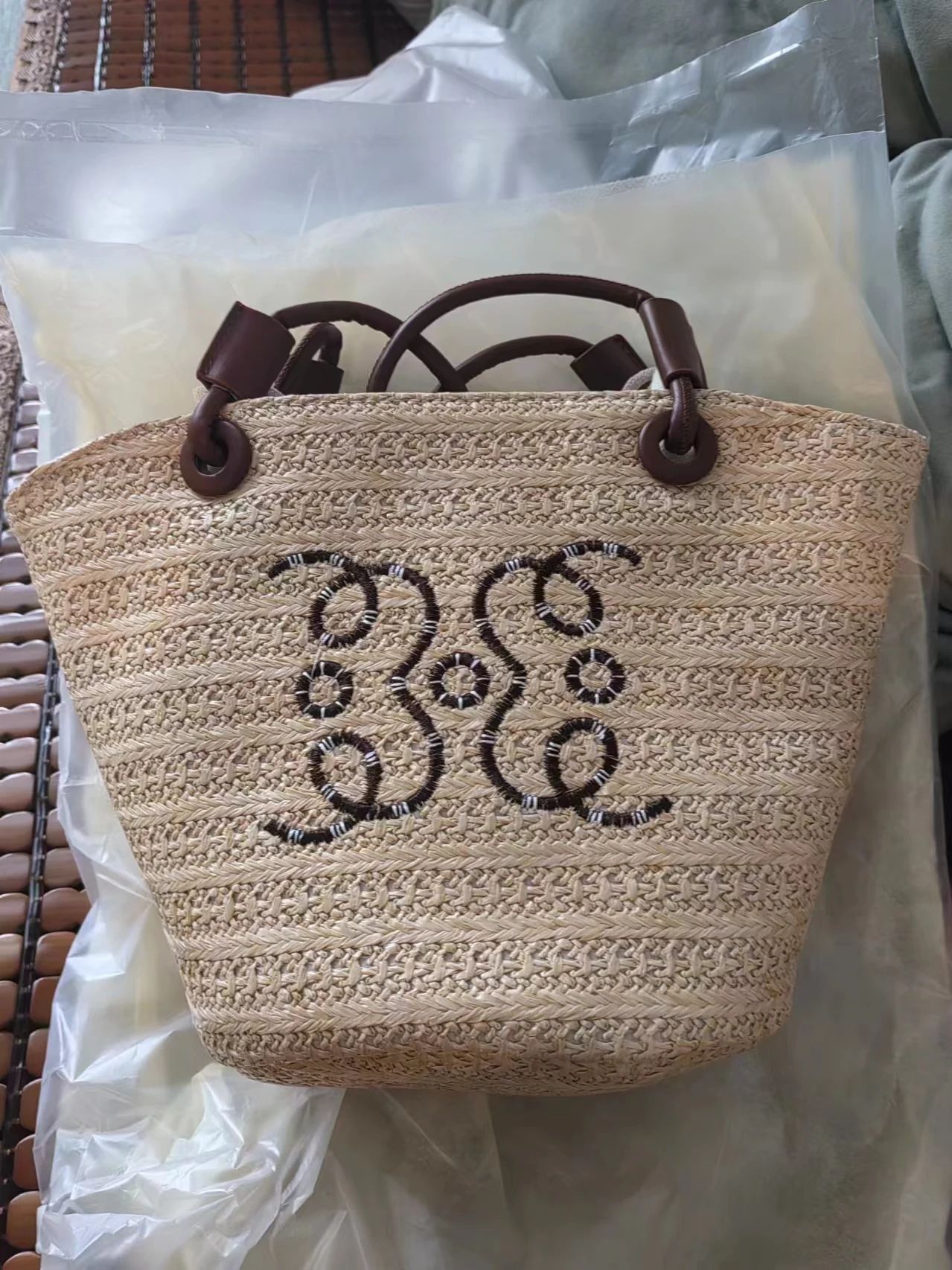 Bolso de paja de gran capacidad