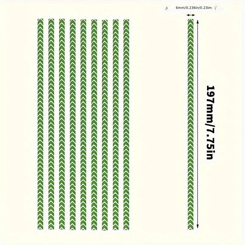 biodegradable flat paper straws 100pcs green chevron bulk high quality cocktail bubble tea drink items 6mm*197mm